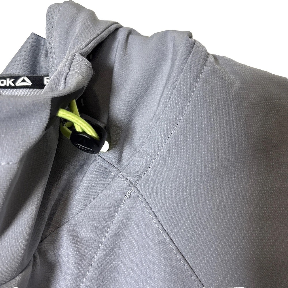Reebok Classic Mens Grey Neon Full Zip Hooded Windbreaker Jacket REM251JK02 M - Picture 5 of 15